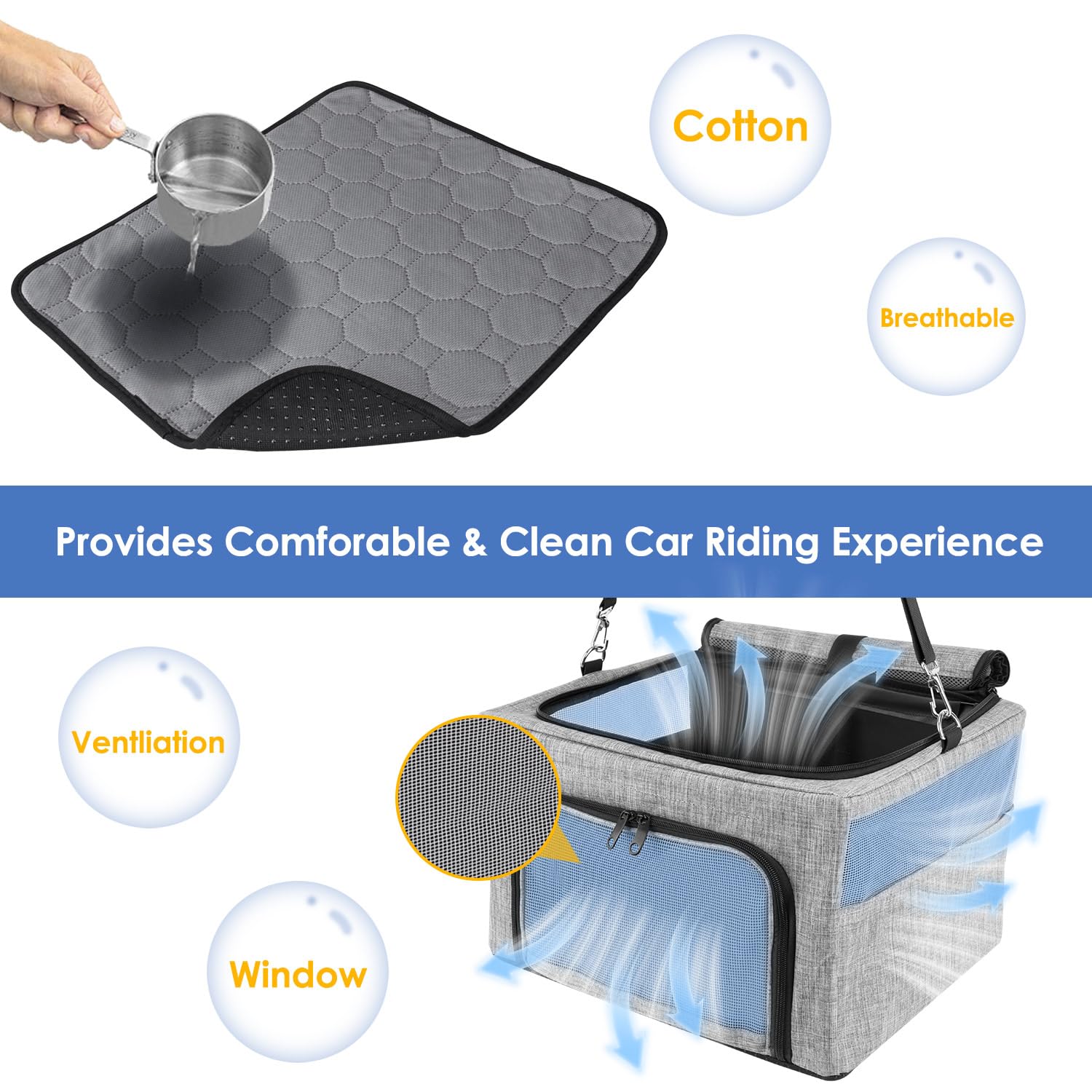 SlowTon dog booster seat front zip door for easy pet entry.