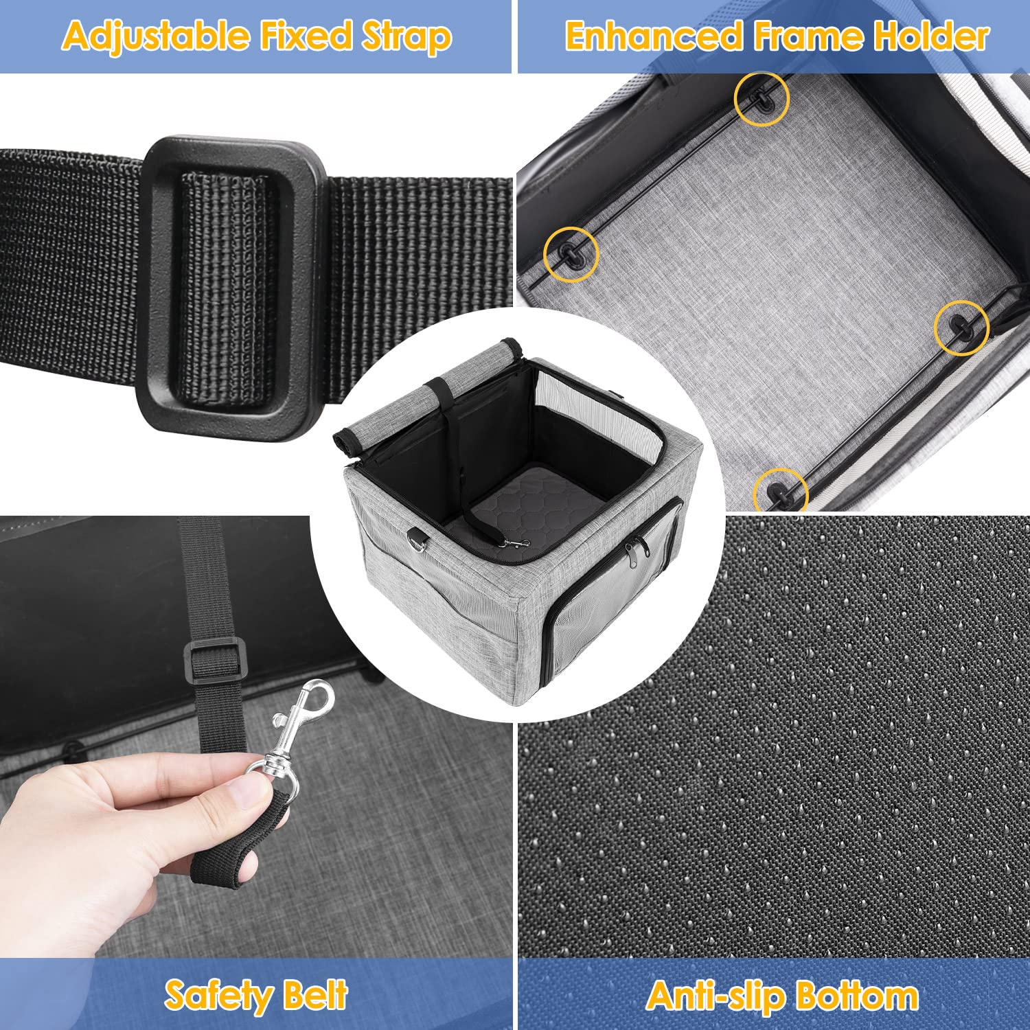 SlowTon dog booster seat mesh ventilation ensures breathable travel.