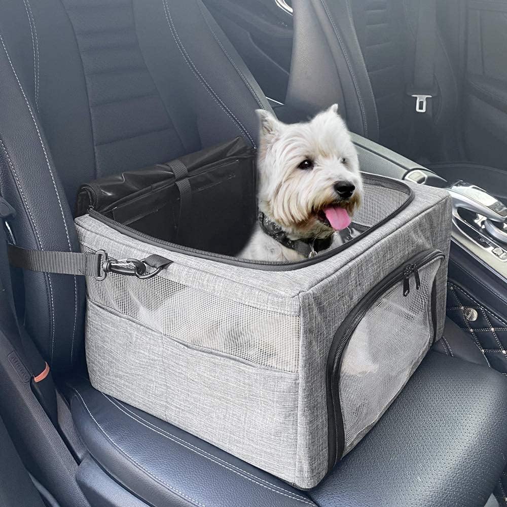 SlowTon dog booster seat metal frame provides sturdy travel support.