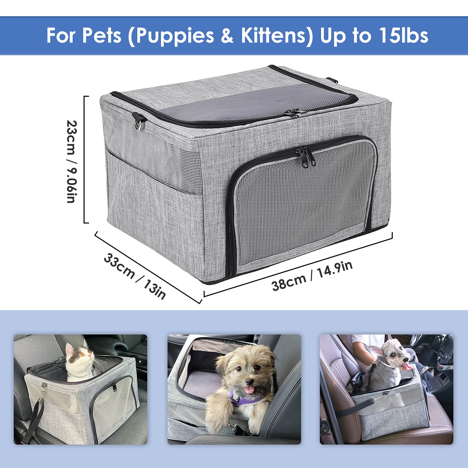 SlowTon dog booster seat side pockets store treats and leashes.