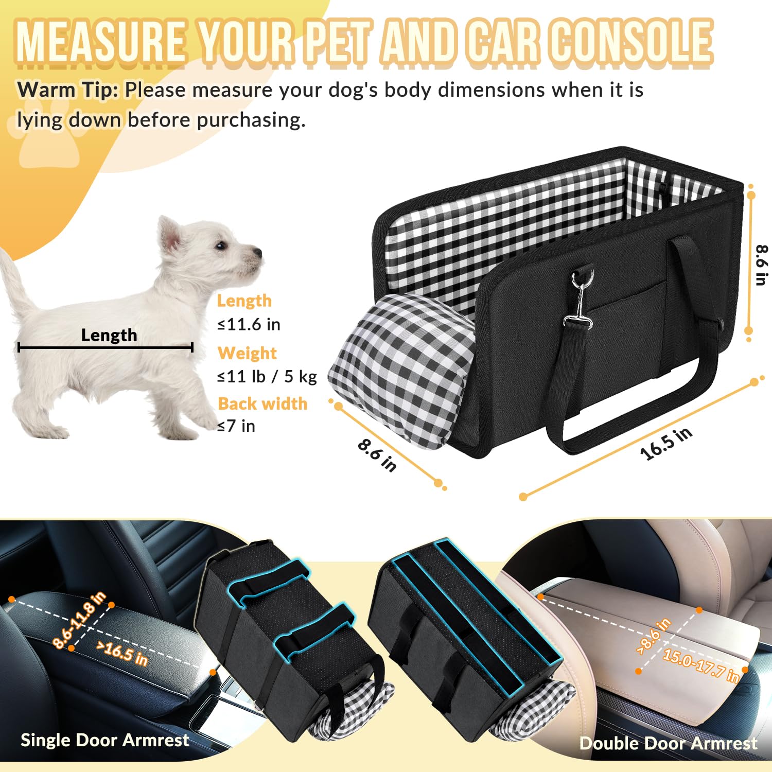 SlowTon console dog car seat with sturdy boards for a stable base.