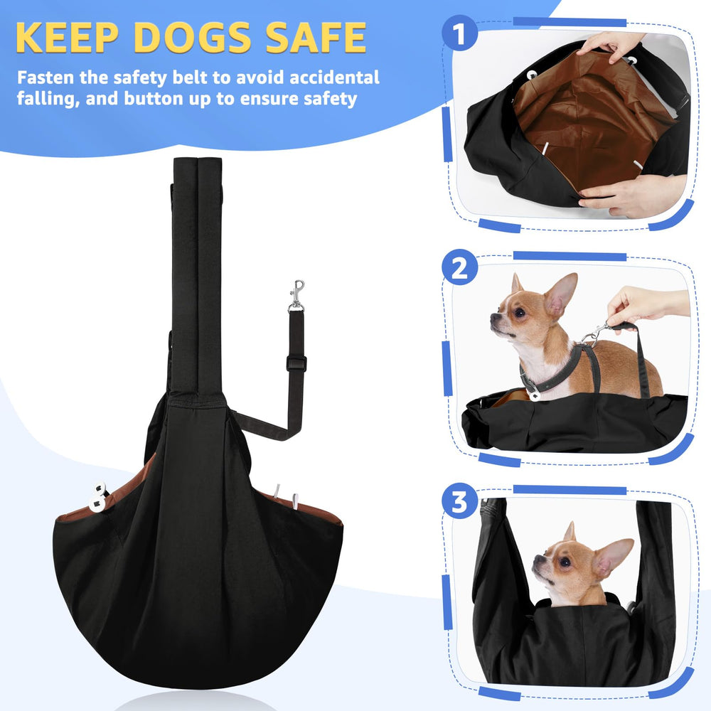 SlowTon dog carrier sling breathable cotton lining for pet comfort.