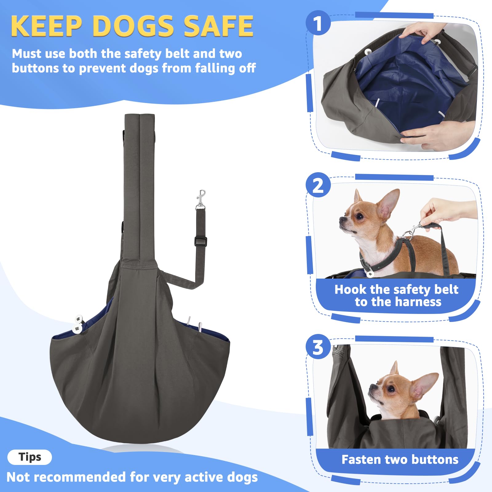 Safety hook and dual buttons keep pets secure during use.