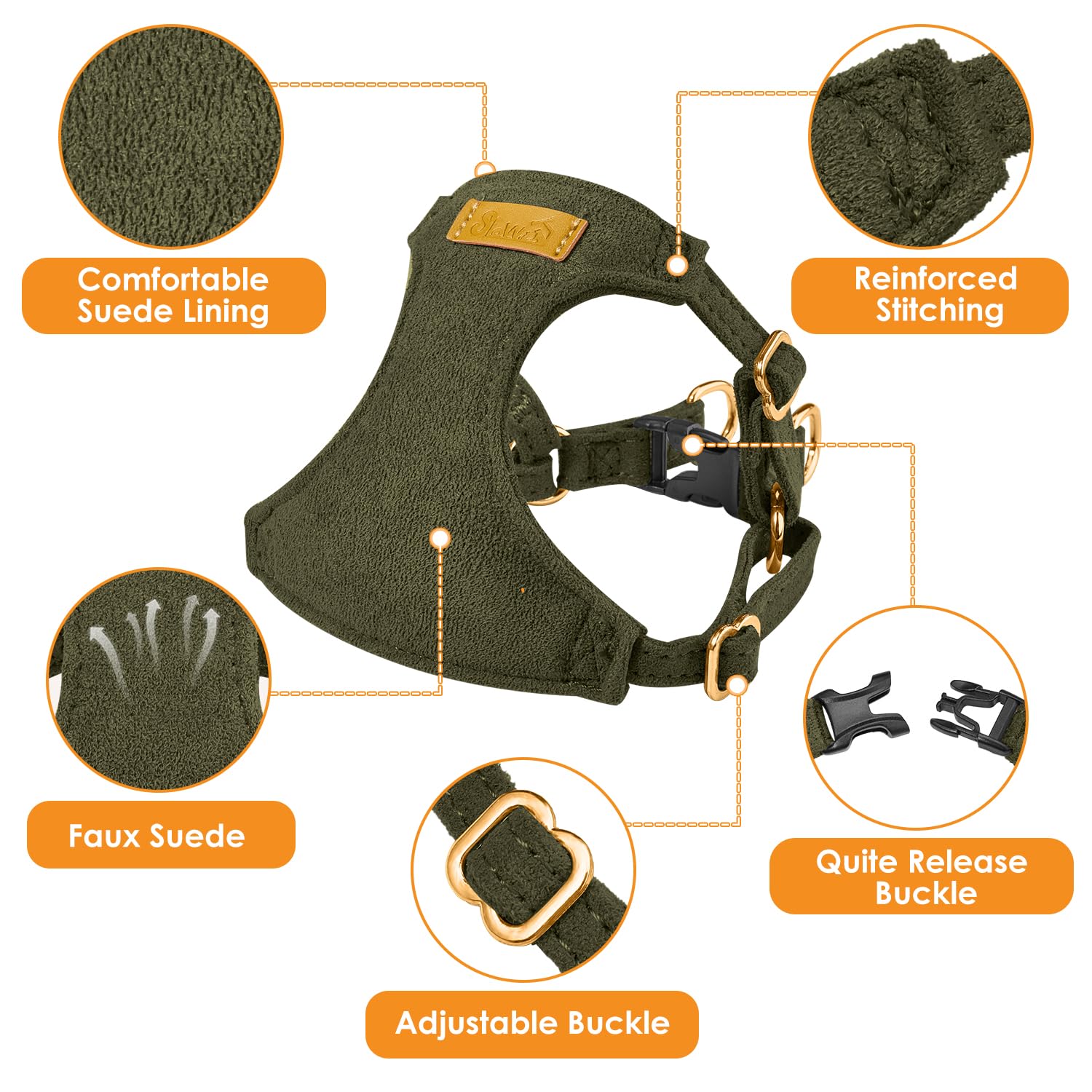 SlowTon harness with fashion-pattern design adds style and durability for small dogs.