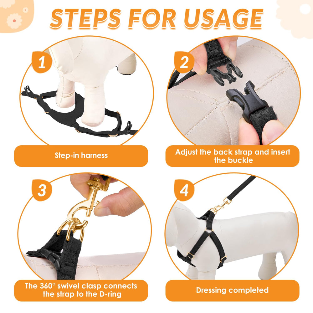 SlowTon ultralight-weight harness minimizes bulk on small pets.