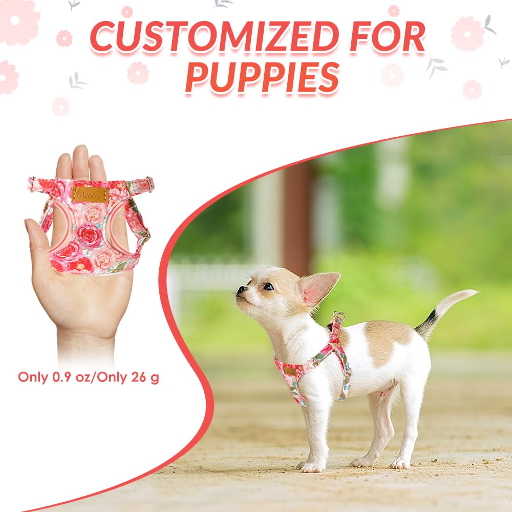 SlowTon XXS Pink Rose harness side profile showing lightweight comfort