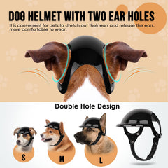 SlowTon dog helmet with ear holes enabling comfortable wearing.