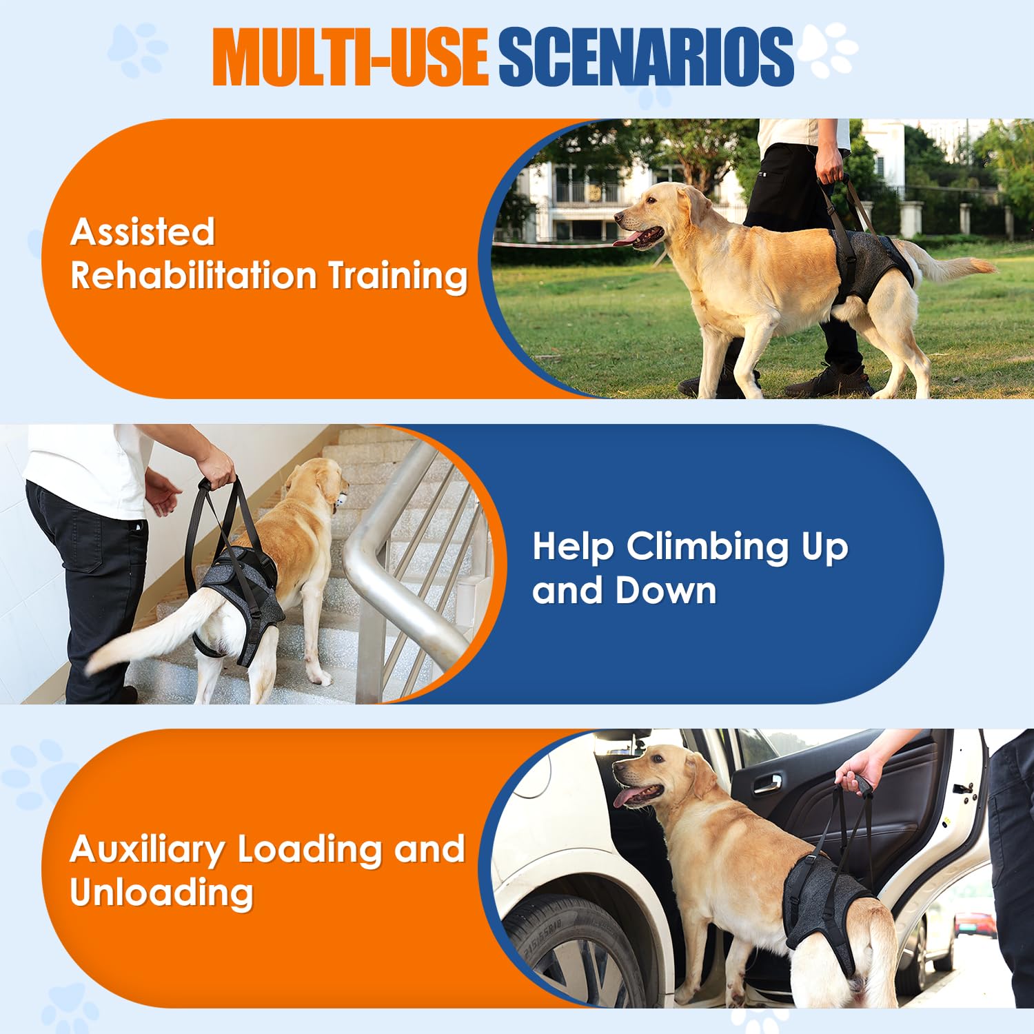 SlowTon Dog Lift Harness large relief opening for outdoor restroom breaks