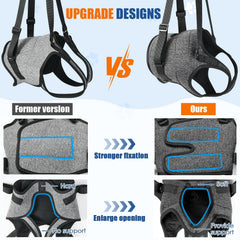 SlowTon Dog Lift Harness side view highlighting adjustable straps for comfort