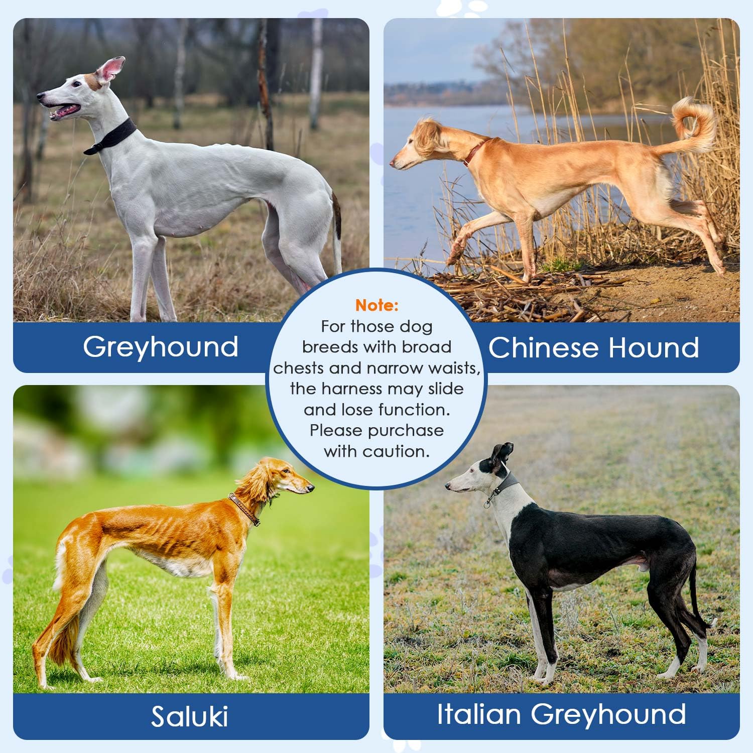 SlowTon Dog Lift Harness size chart and measurement guidance