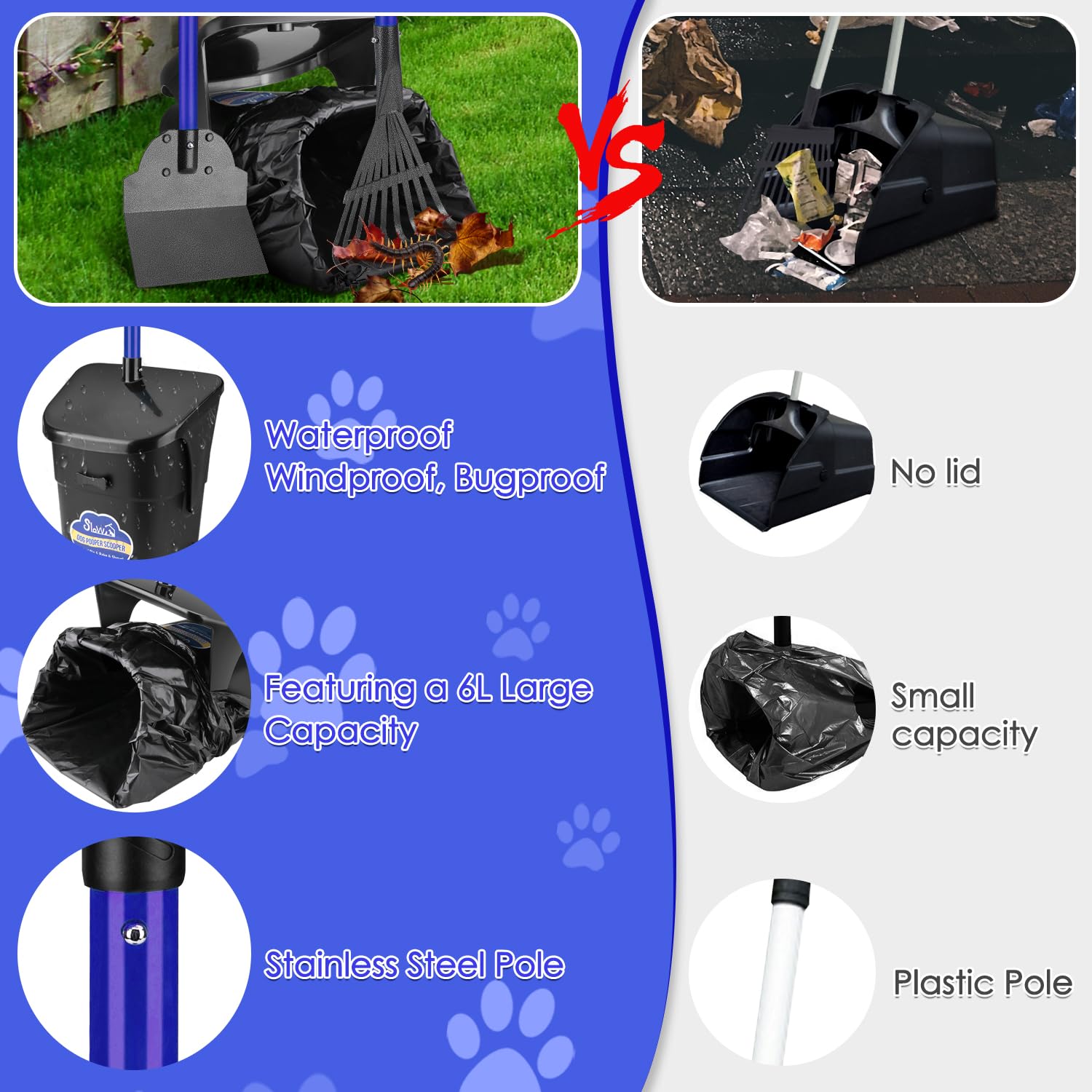 SlowTon waste bags included for portable, on-the-go cleanup.