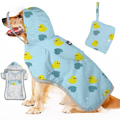 SlowTon dog raincoat with clear hood for rain protection