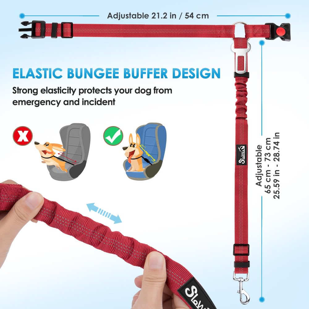 SlowTon adjustable-length belt fits various dog sizes for comfort