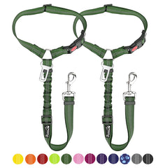 SlowTon dog seat belt headrest attachment for secure car restraint.