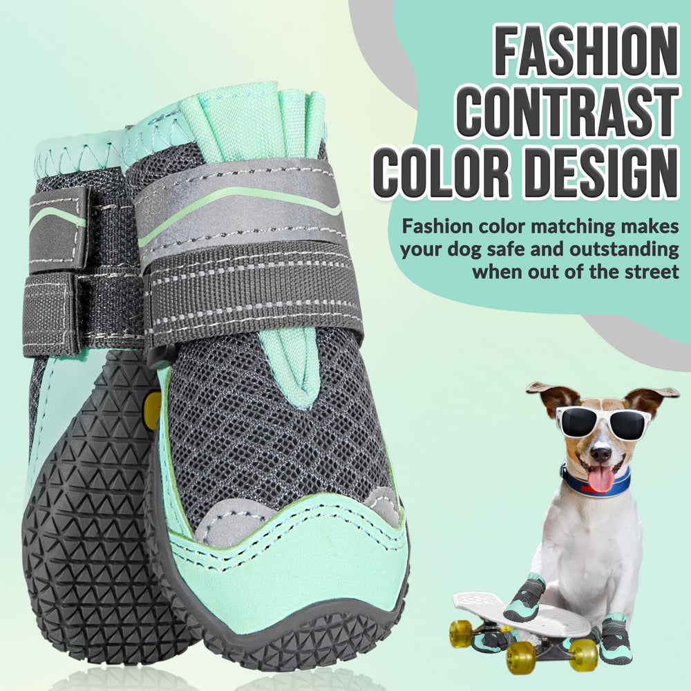 SlowTon dog shoes reveal three-layer mesh for breathable paw comfort.