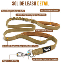 SlowTon dual-handle leash design helps guide in crowded areas.
