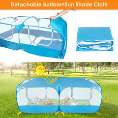 SlowTon large pet enclosure features four zipper doors for easy access.