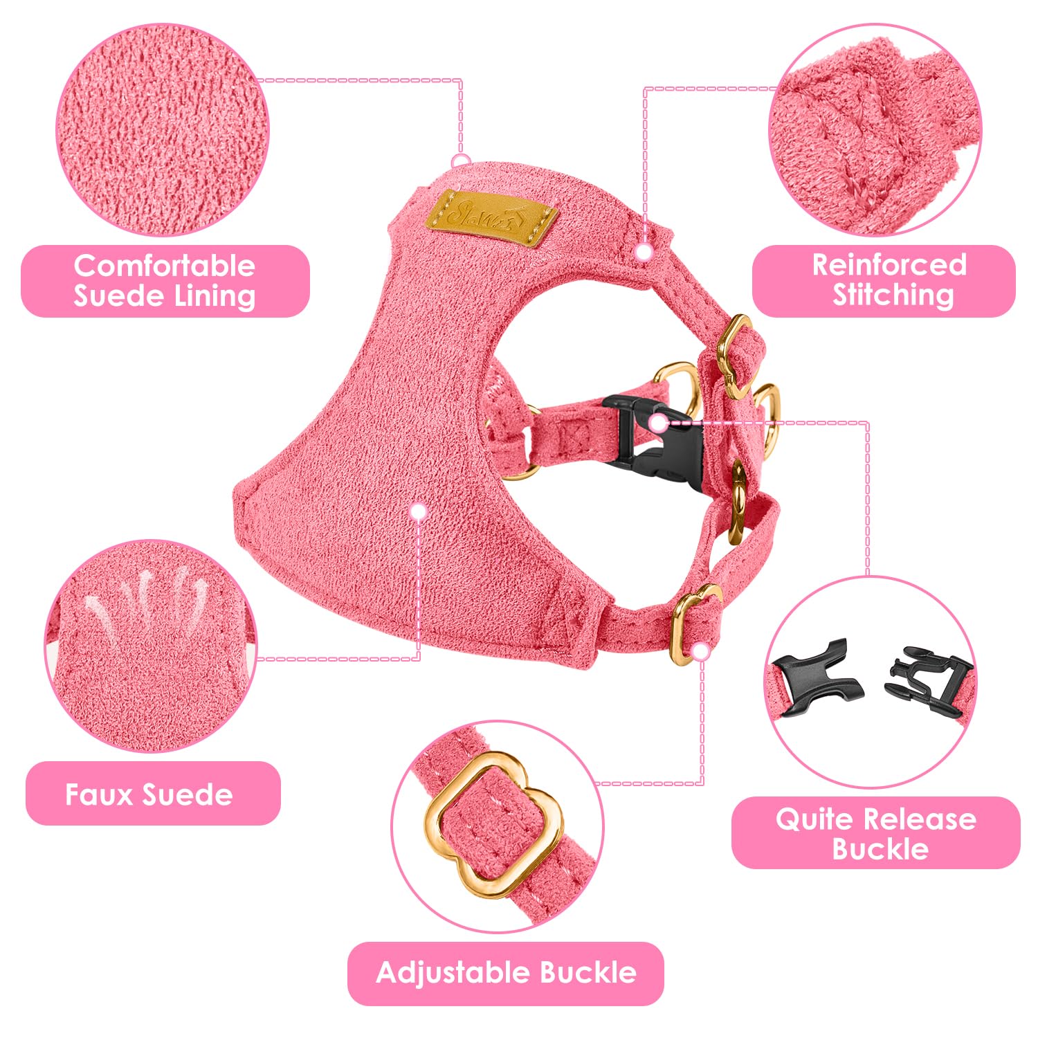SlowTon leash with 360-degree swivel minimizes tangles during strolls