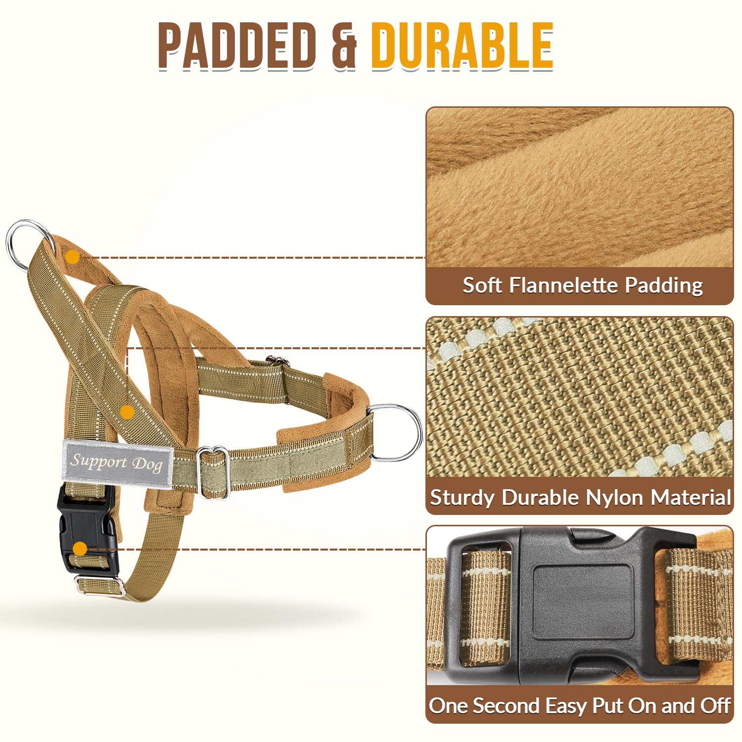 SlowTon No Pull Harness soft padded neck reduces friction during activity.