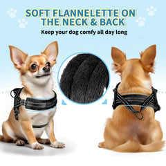 SlowTon puppy harness highlighting soft velvet padding for comfort during walks.