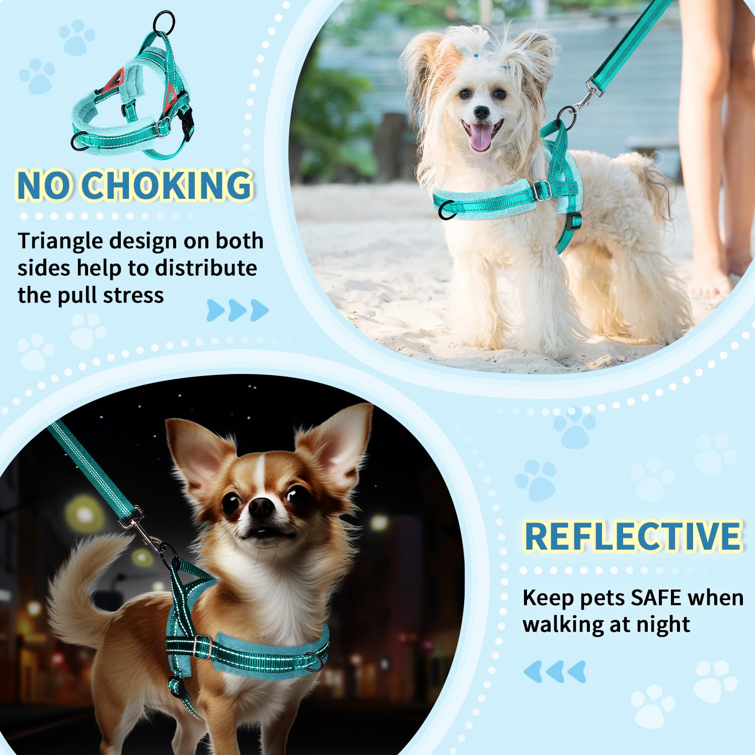SlowTon puppy soft-vest harness with adjustable straps for perfect fit