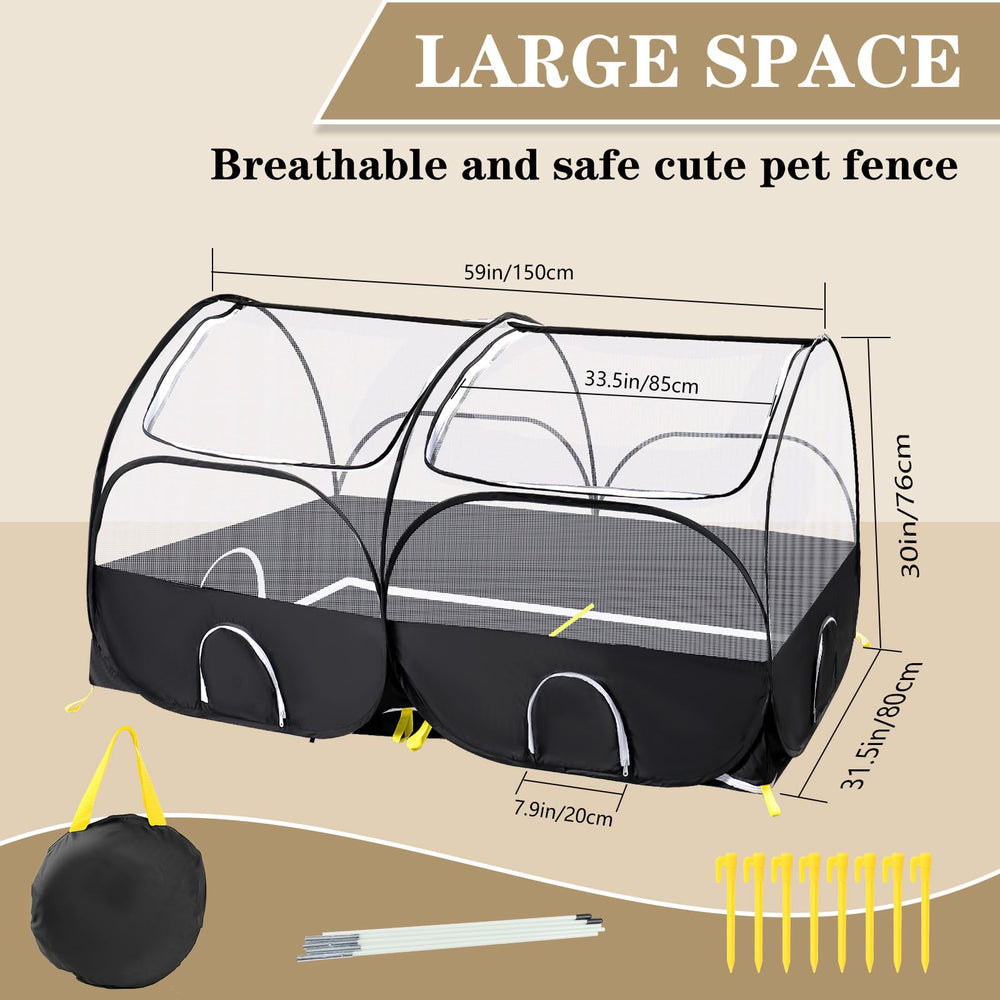 SlowTon small animals playpen with detachable bottom and sunshade option.
