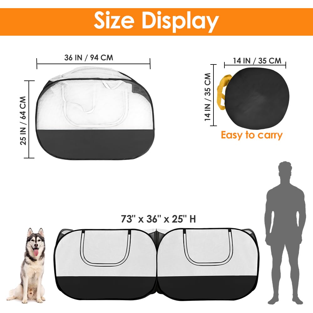 SlowTon indoor/outdoor enclosure keeps pets nearby for flexible use.