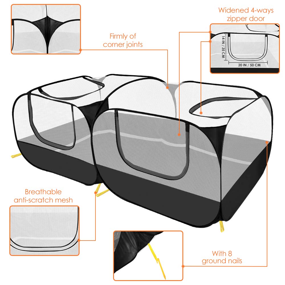 SlowTon lightweight, portable playpen folds into a compact round shape.
