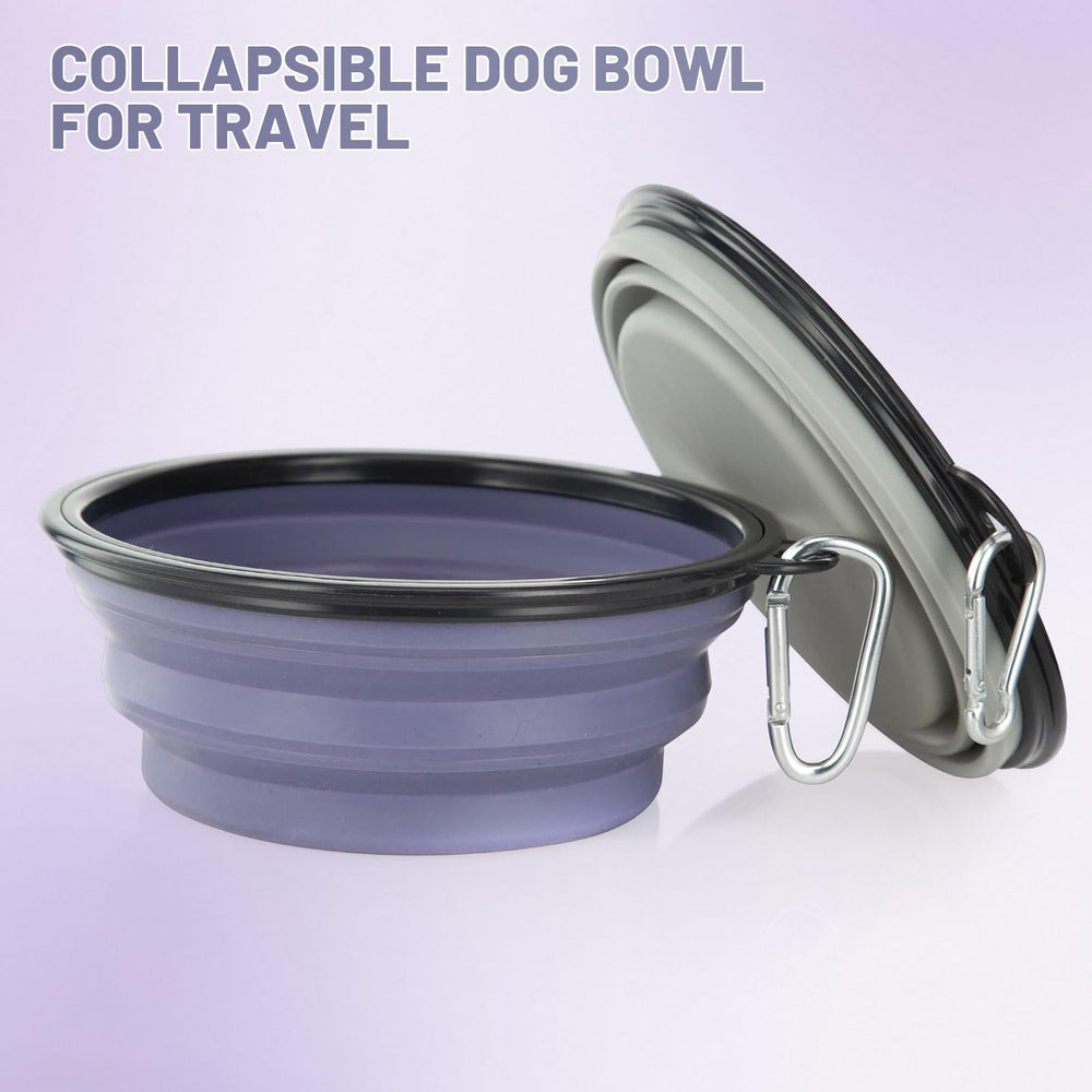 SLSON collapsible dog bowl folded compact for easy packing.