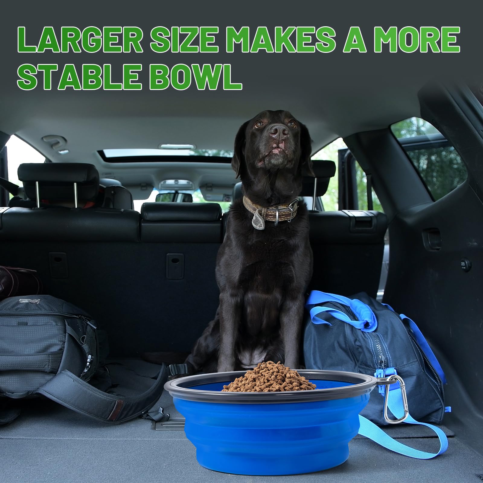 Durable soft-plastic SLSON bowls suitable for water and meals on trips.