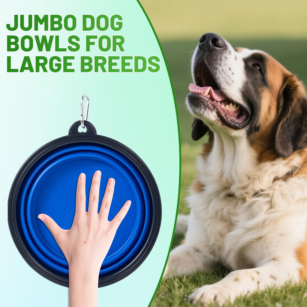 Expanded jumbo SLSON bowls provide ample space for large dogs.