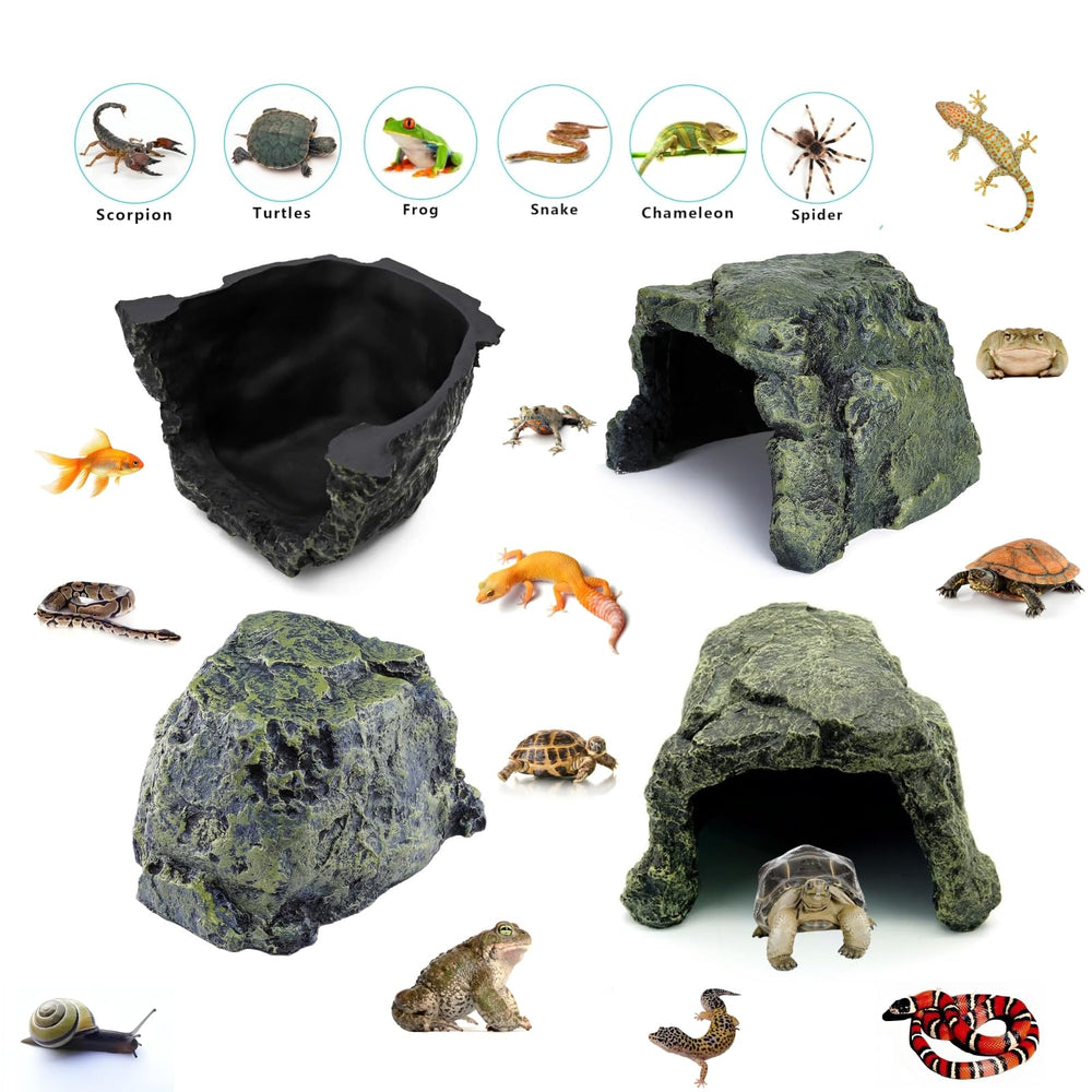 SLWHYZL reptile hide 7-inch opening invites easy entry for fish and small reptiles