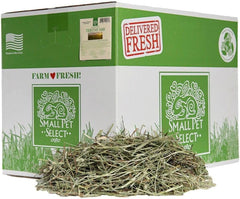 Small Pet Select 2nd Cutting Timothy Hay box closeup showing fresh strands for healthy appetite