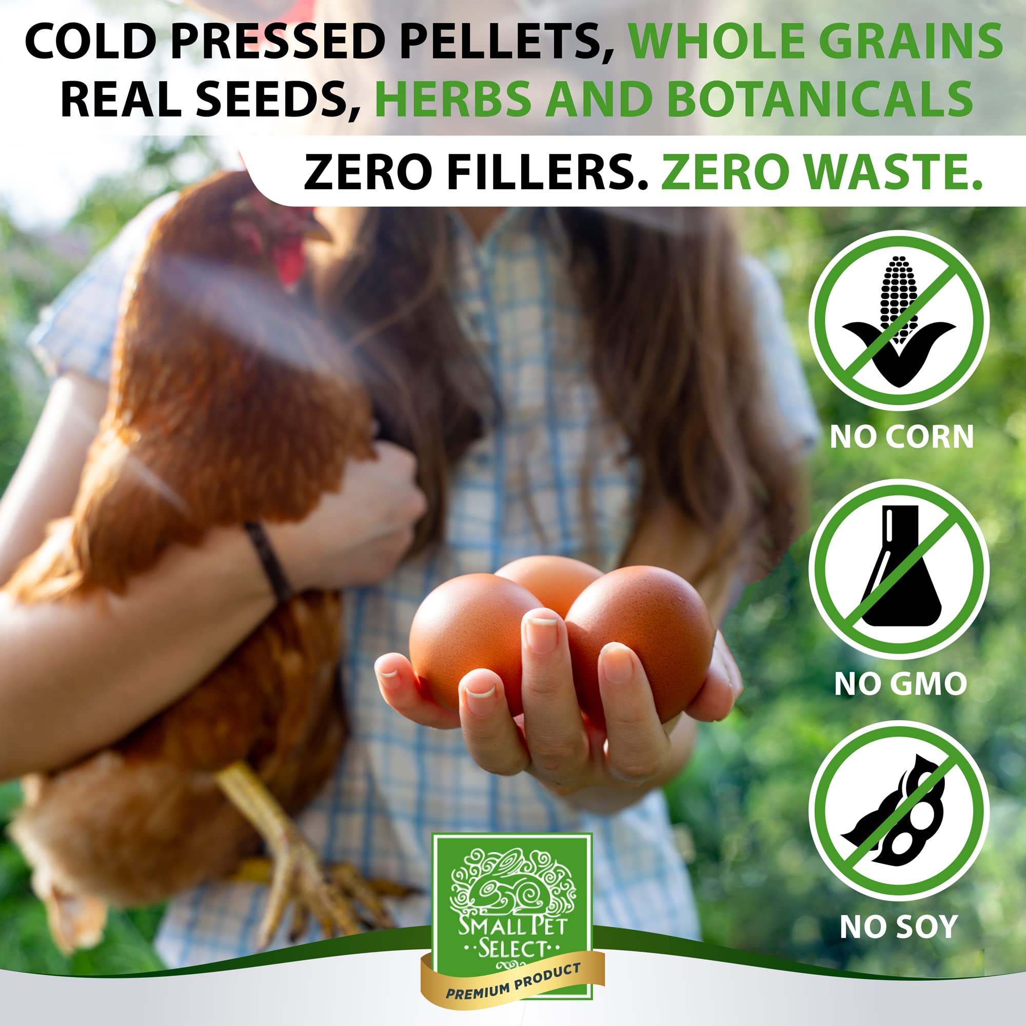 Pellets with seeds and grains from Small Pet Select support foraging