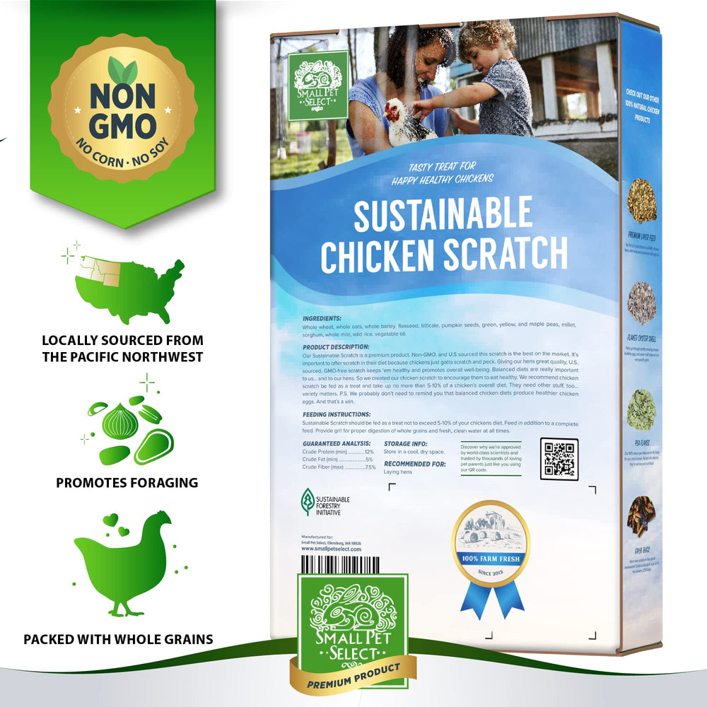 Ingredients close-up show wholesome grains in Small Pet Select scratch