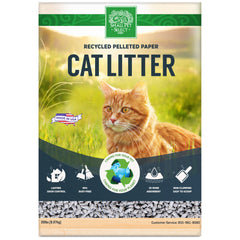 Small Pet Select litter in box scene with paws clean and floor tidy.