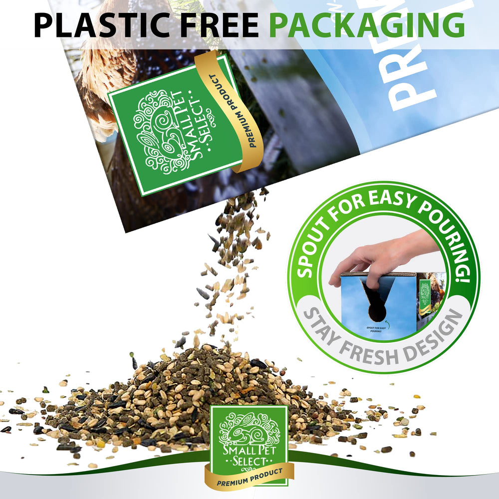 Small Pet Select dry or fermented feeding option reduces waste for flocks.