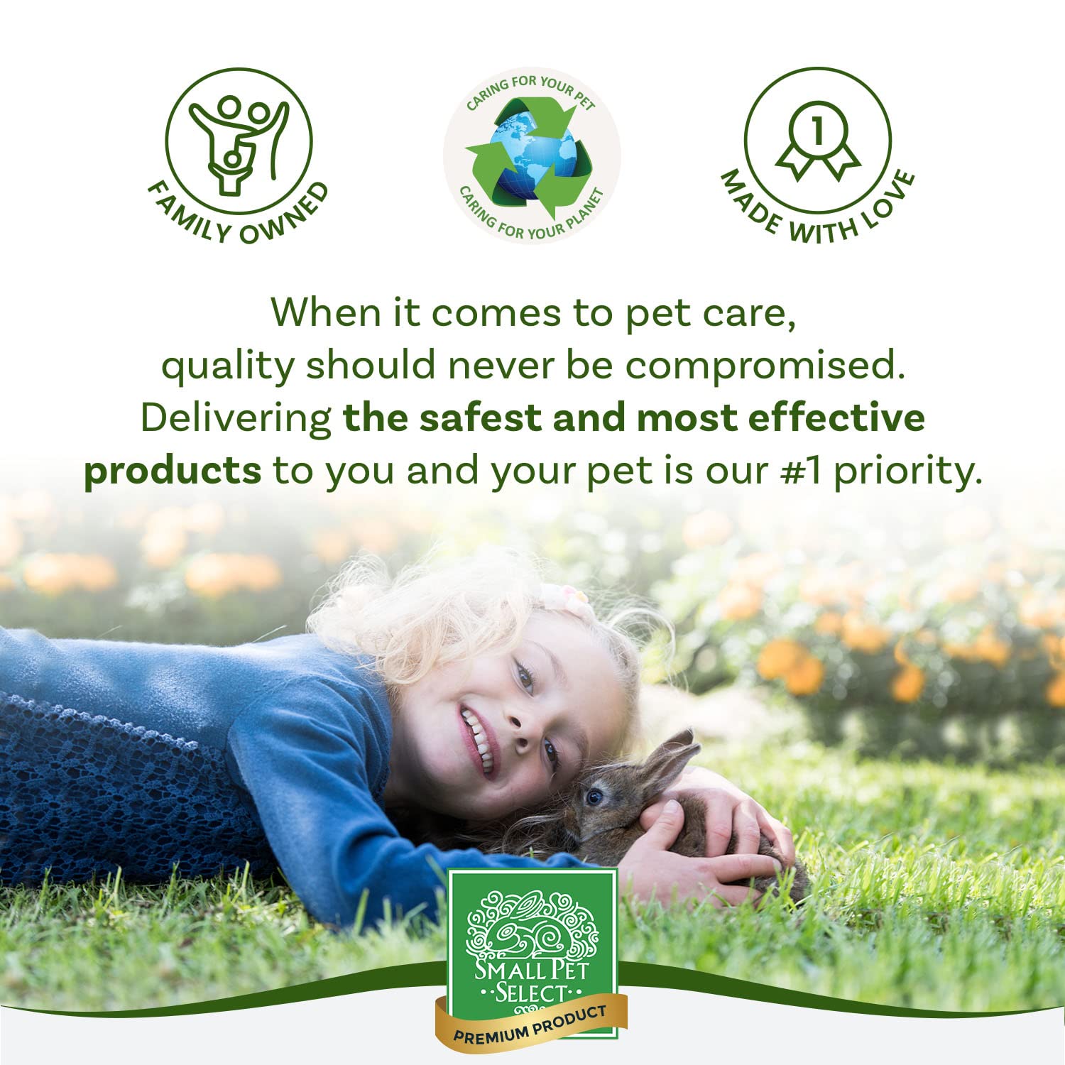 Small Pet Select easy-spot-cleaning pellets simplify cage maintenance.