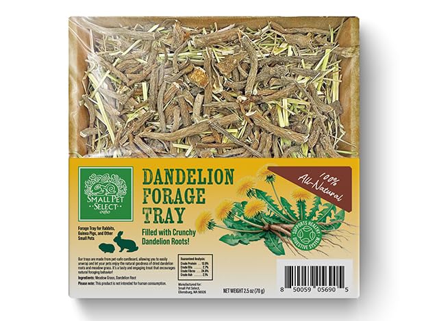 Small Pet Select forage tray bundle closeup ingredients highlight fresh UK-sourced herbs.