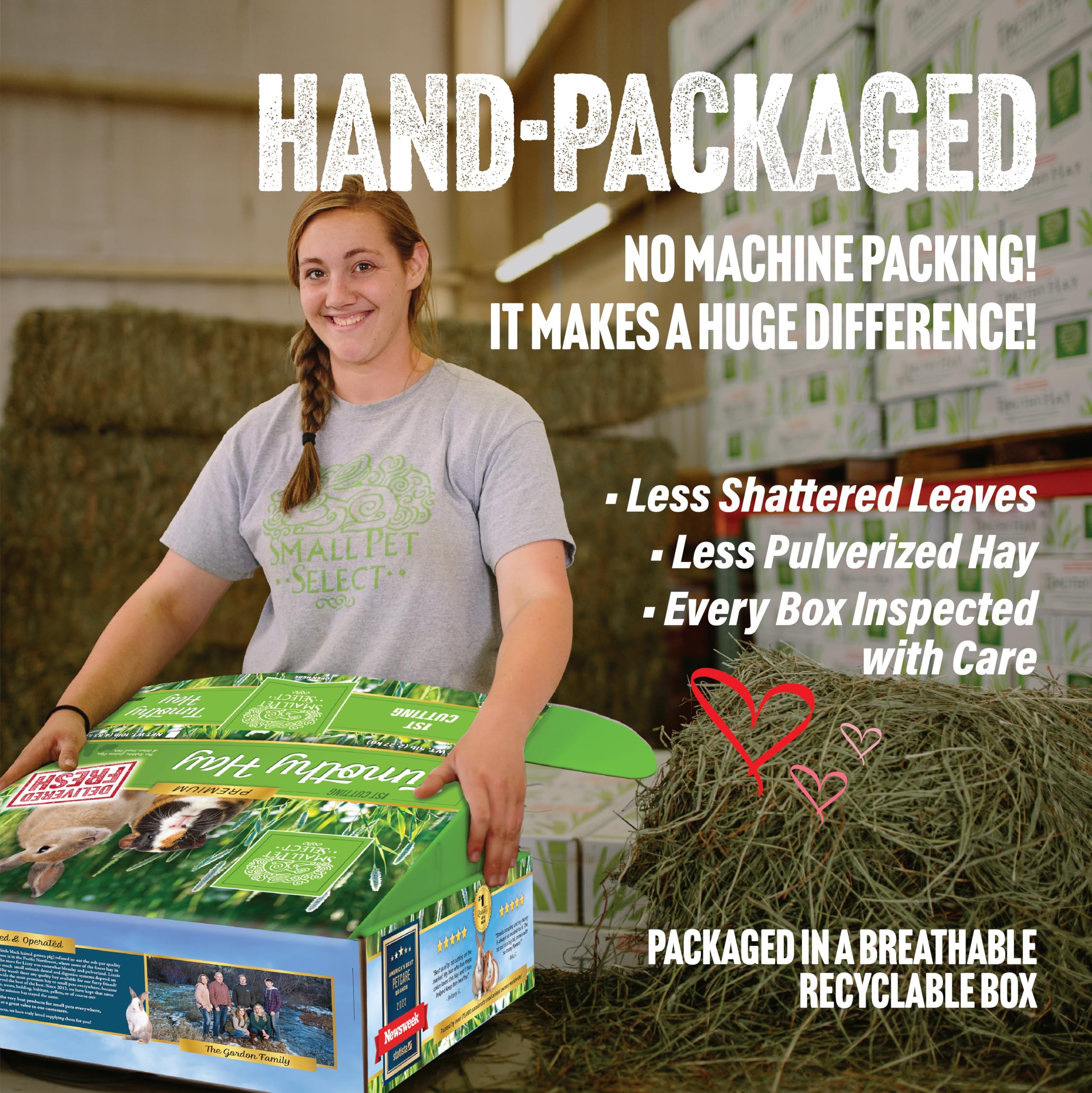 Small Pet Select fresh-from-farm delivery emphasizes freshness in each 10 lb box.