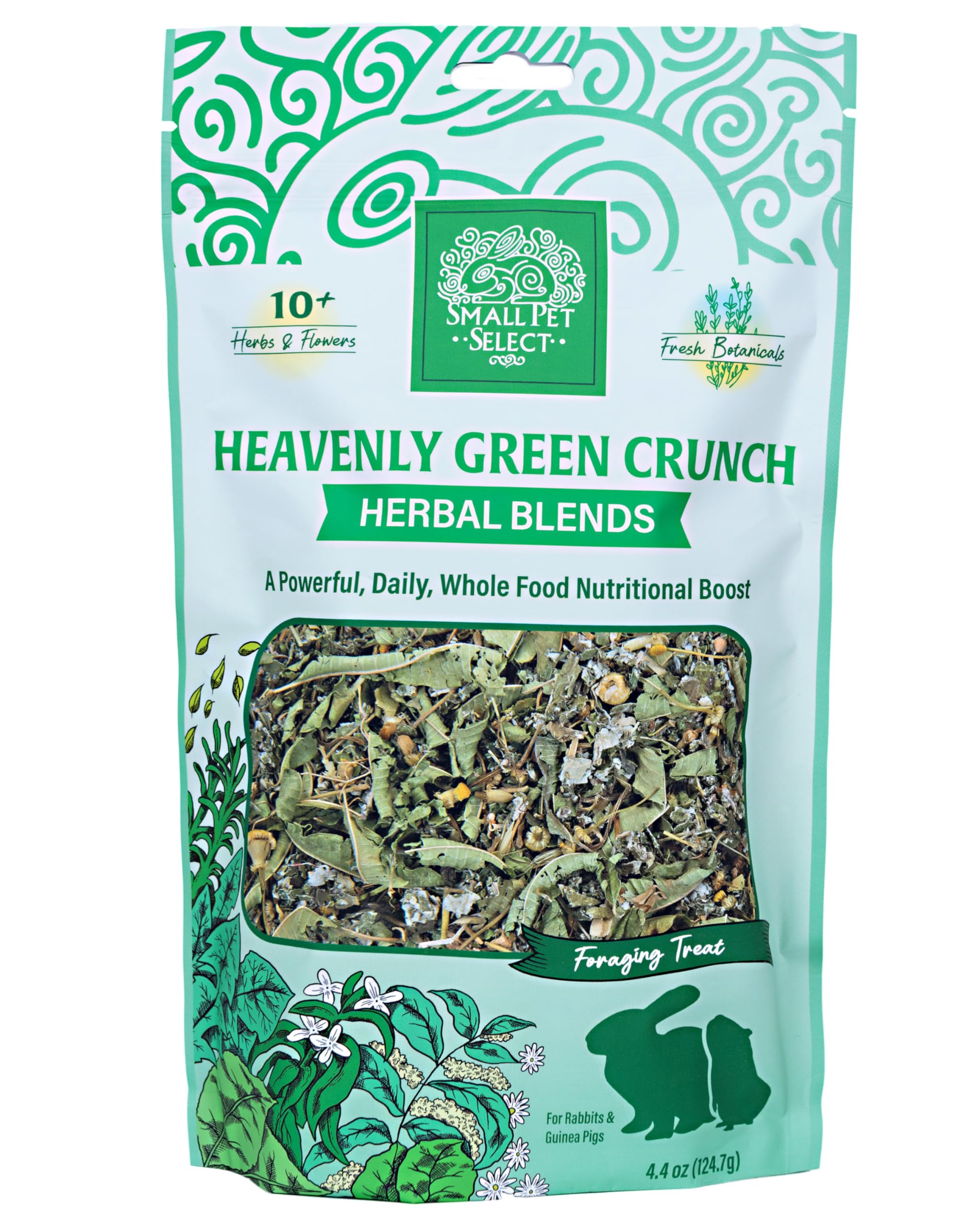 Small Pet Select Green Crunch foraging idea to encourage exercise.