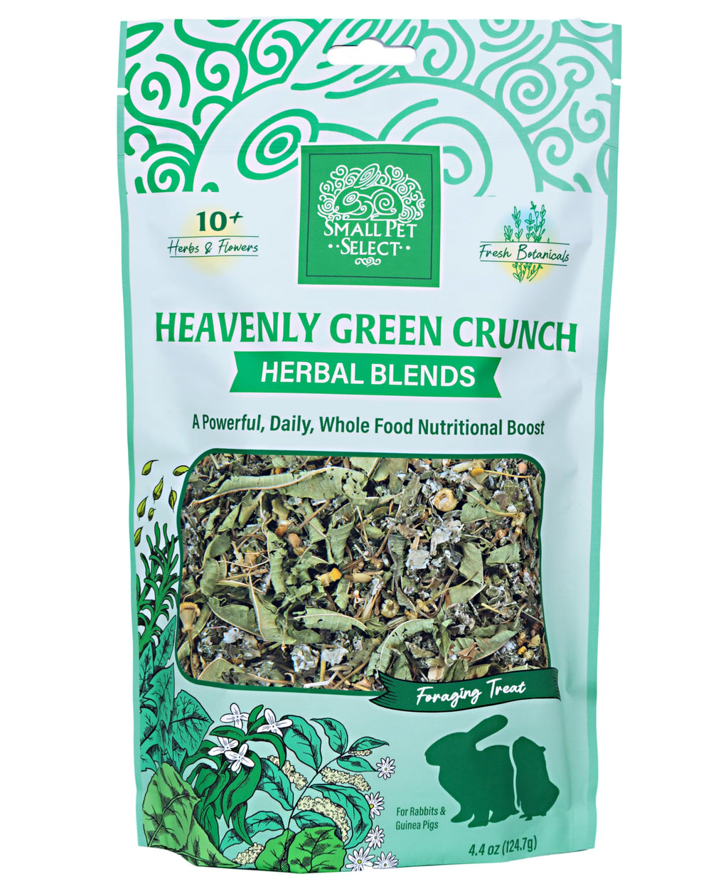 Small Pet Select Green Crunch foraging idea to encourage exercise.