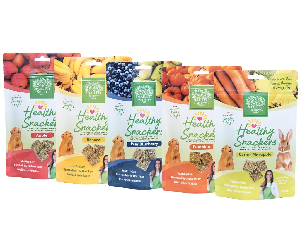 Small Pet Select Healthy Snacker Bundle packaging displaying all-natural ingredients ideal for small pets' daily treats.