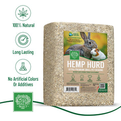 Small Pet Select Hemp Hurd Bedding has low dust for sensitive lungs.