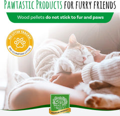 Small Pet Select litter box filled with pellets; easier sifting and reduced tracking.