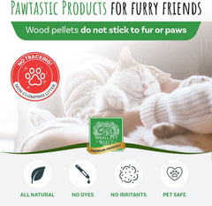 Small Pet Select pine litter pellets stay in the box, reducing tracking.