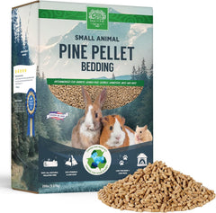 Small Pet Select pine pellet bedding bag 20lb for odor control and long-lasting freshness.