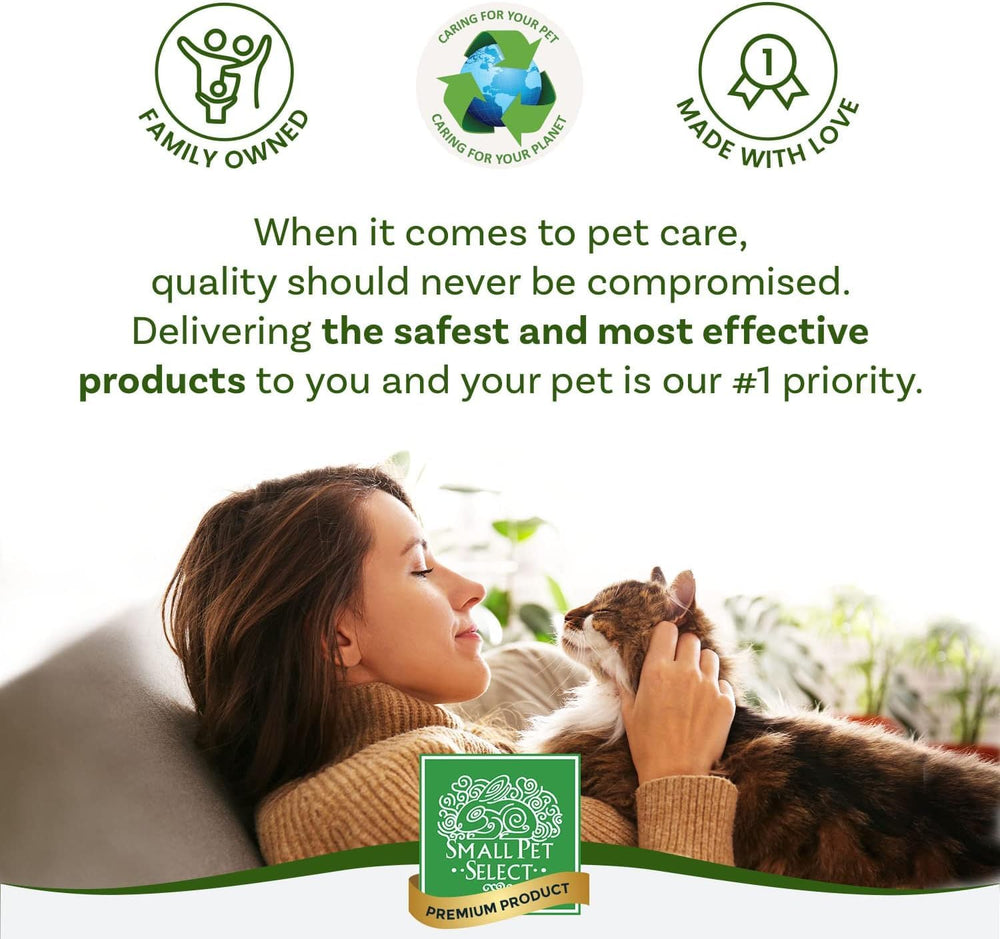 Small Pet Select pine pellet bedding odor-control setup in a small animal enclosure.
