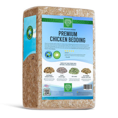 Small Pet Select pine shavings in coop interior for odor control