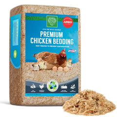 Small Pet Select pine shavings in hen nesting box for a clean, dry nest